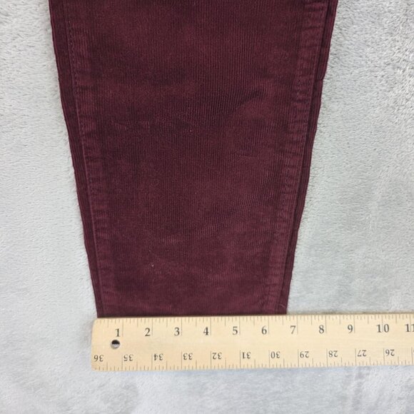 GAP Corduroy Pants Womens 27/4 Short Dark Maroon Vintage Slim High Rise Stretch - Picture 8 of 14